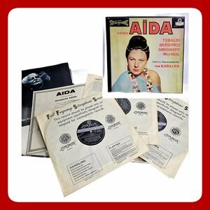 Aida Verdi London Records 3 LP Box Set Karajan Tebaldi FFSS Stereo Classical